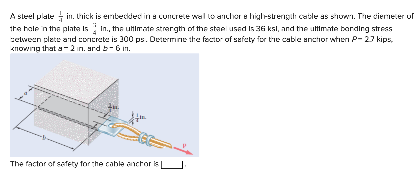 Solved A steel plate in. thick is embedded in a concrete