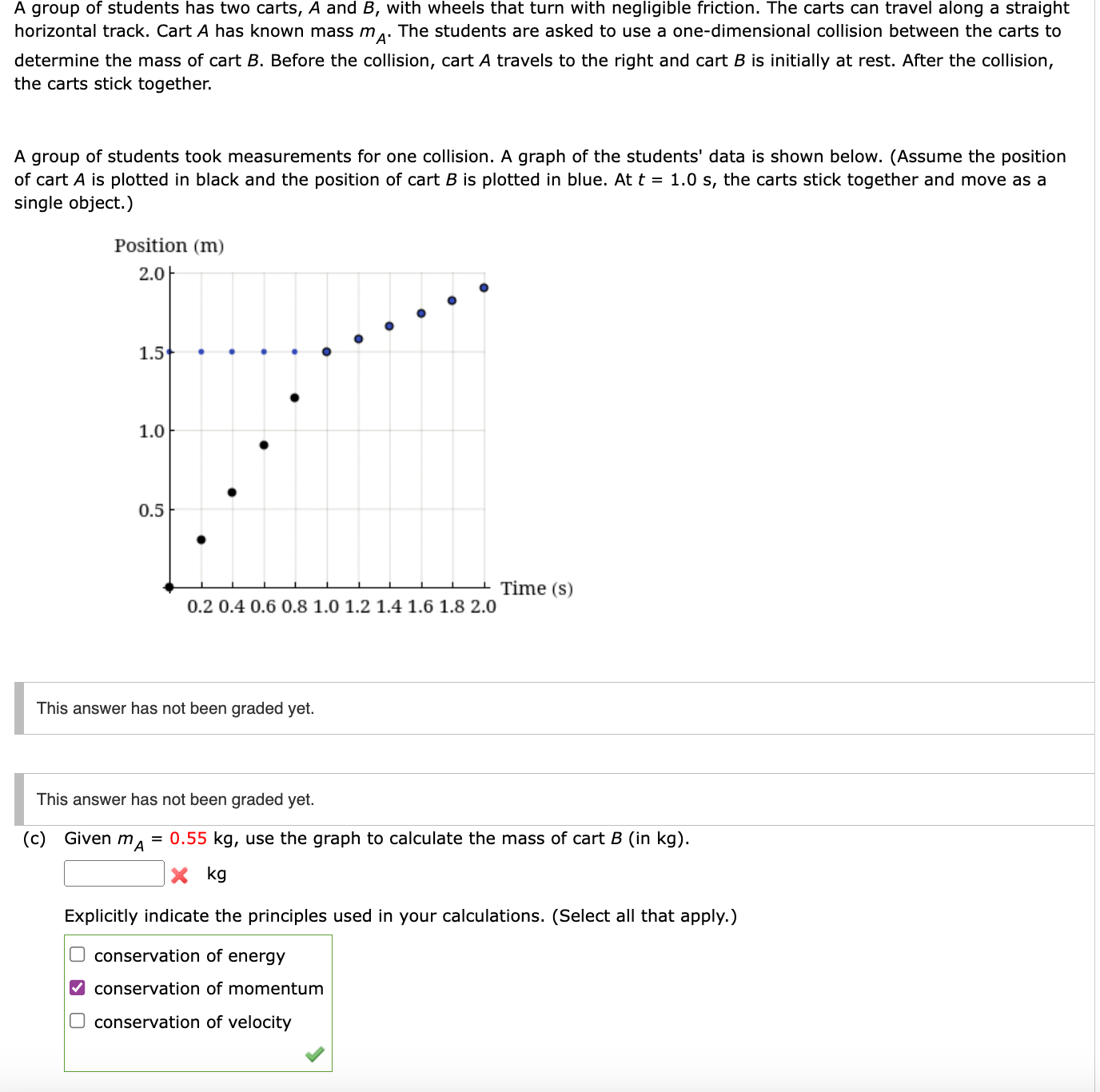 Solved A Group Of Students Has Two Carts, A And B, With | Chegg.com