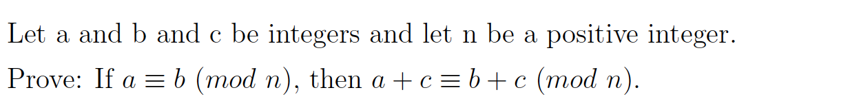 Solved Let a and b and c be integers and let n be a positive | Chegg.com