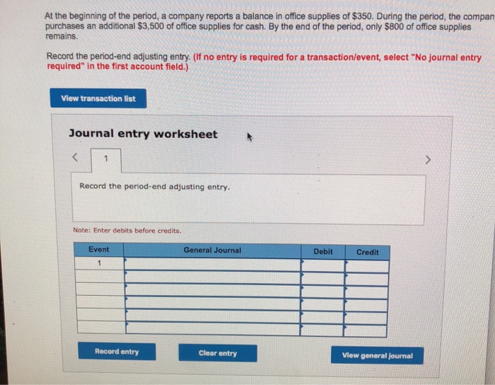 Solved At the beginning of the period, a company reports a