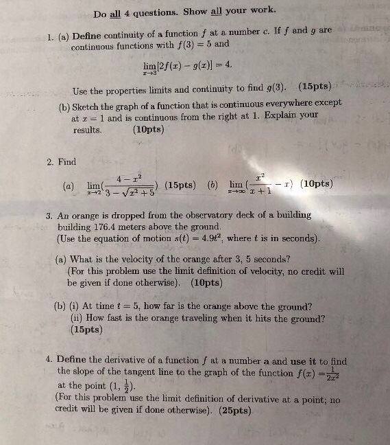 Solved Do All 4 Questions Show All Your Work If F And G