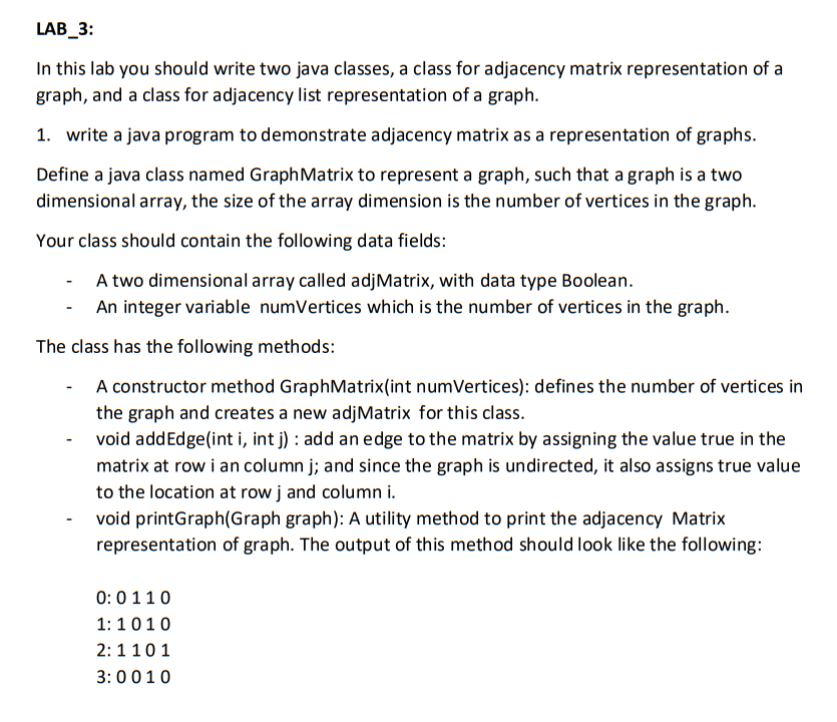 Solved LAB_3: In this lab you should write two java classes, | Chegg.com