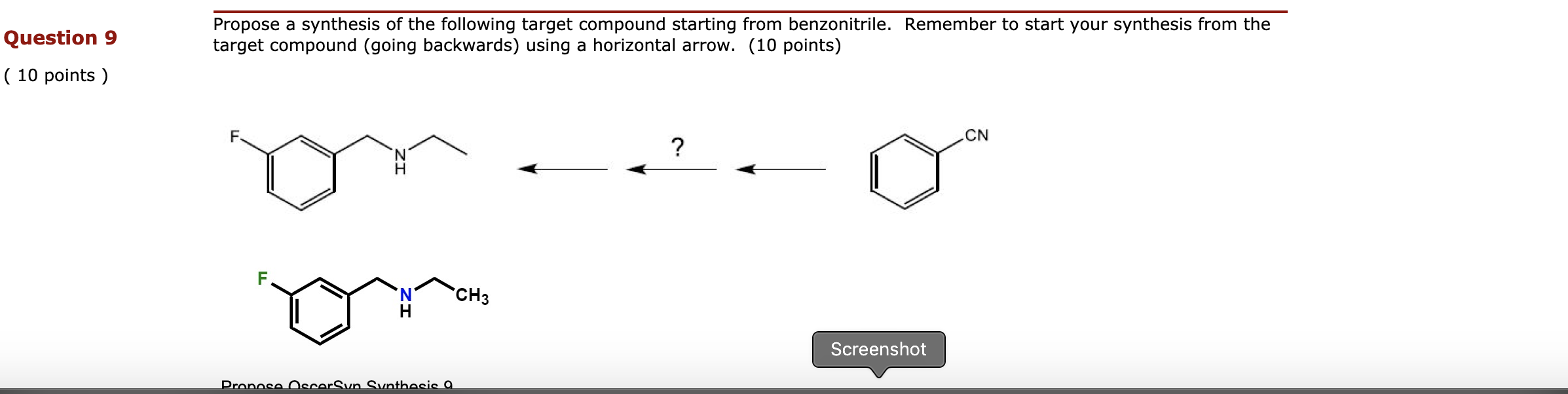 Solved Question 9 Propose a synthesis of the following | Chegg.com