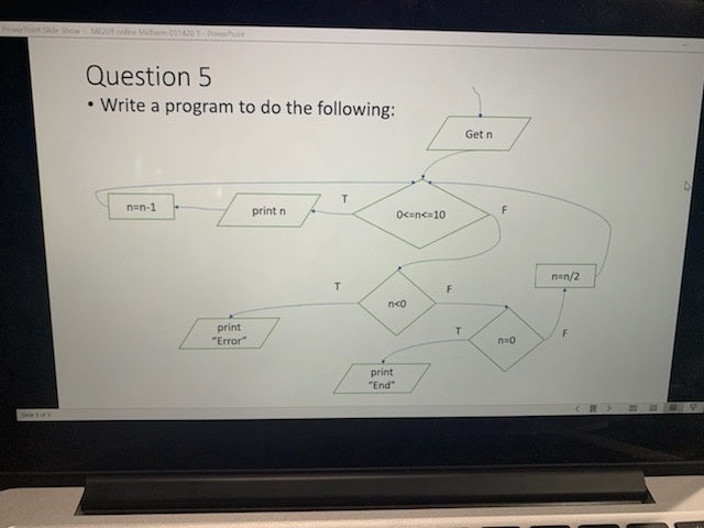 Solved Question 5 • Write a program to do the following: Get | Chegg.com