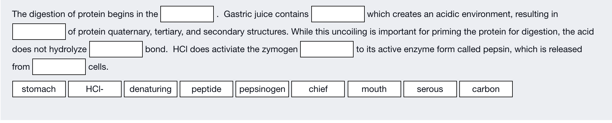 Solved The digestion of protein begins in the Gastric juice | Chegg.com