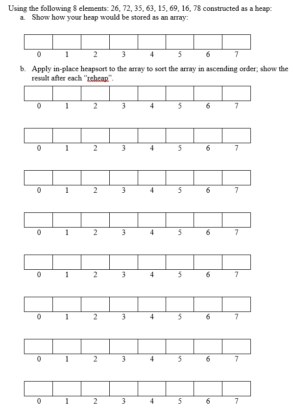 Solved Using the following 8 elements: 26.72.35.63, 15, | Chegg.com