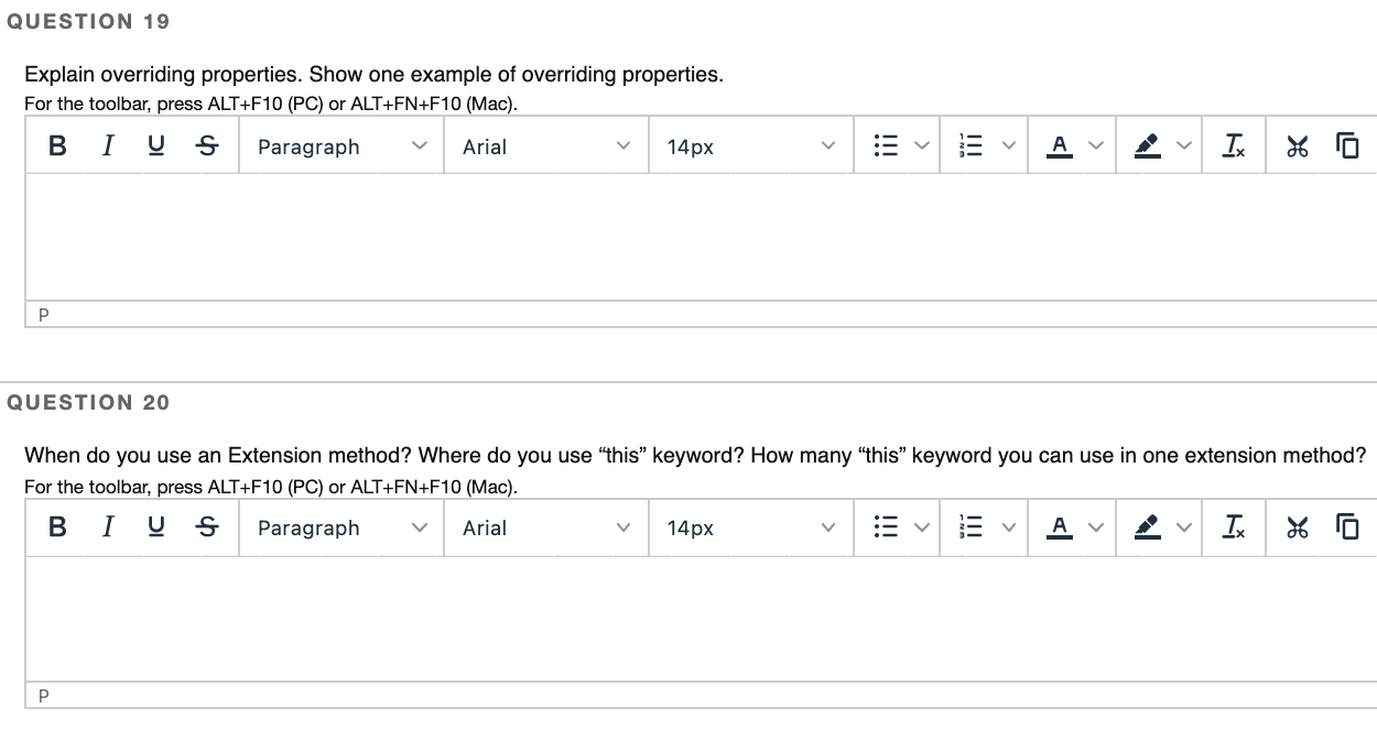 Solved QUESTION 19 Explain Overriding Properties. Show One | Chegg.com