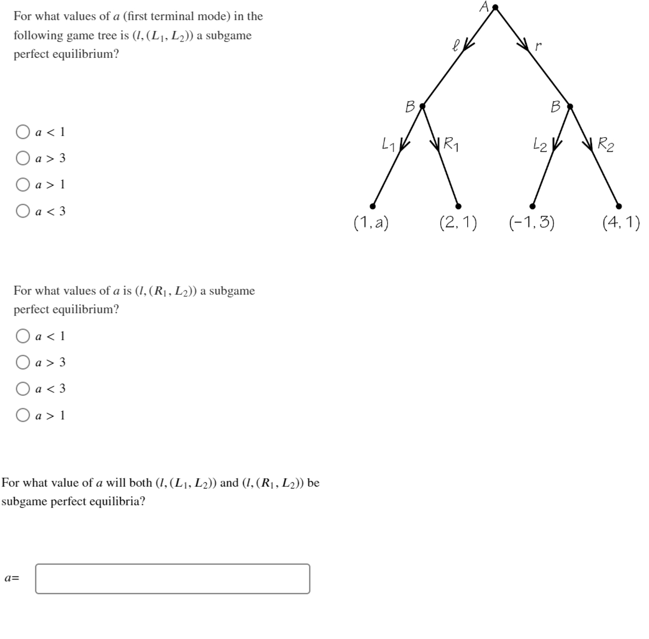 Solved For what values of a (first terminal mode) in | Chegg.com