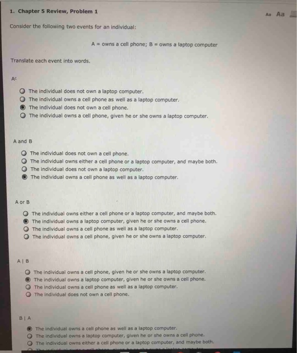 Solved 1. Chapter 5 Review, Problem 1 Consider the following | Chegg.com