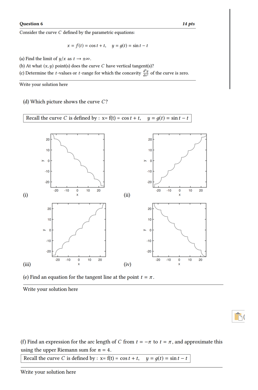Solved 14 Pts Question 6 Consider The Curve C Defined By Chegg Com