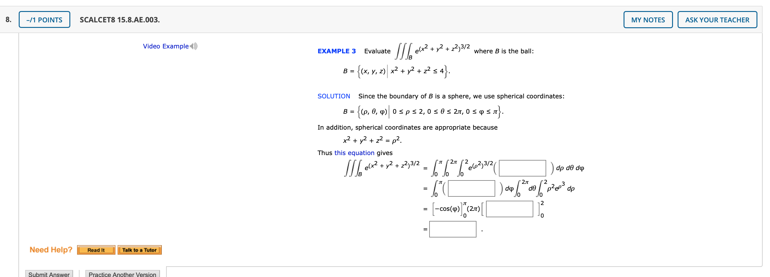 Solved 8 1 Points Scalcet8 15 8 Ae 003 My Notes Ar No Chegg Com