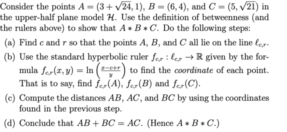 Solved Consider The Points A=(3+24,1),B=(6,4), And C=(5,21) | Chegg.com