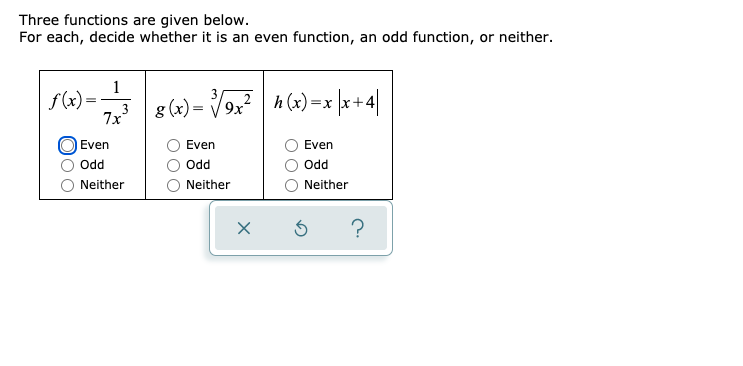 Solved Three functions are given below. For each, decide | Chegg.com