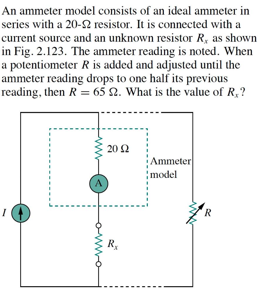 Solved An ammeter model consists of an ideal ammeter in