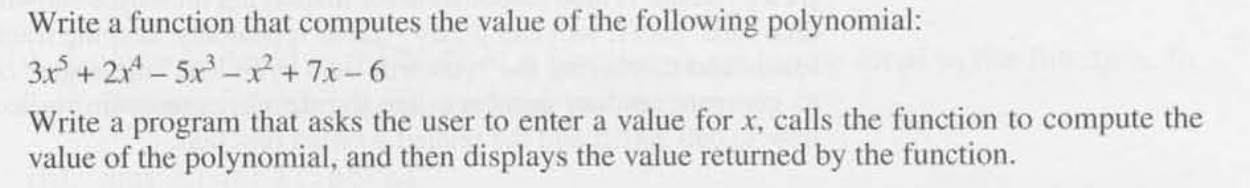 Solved Write a function that computes the value of the | Chegg.com