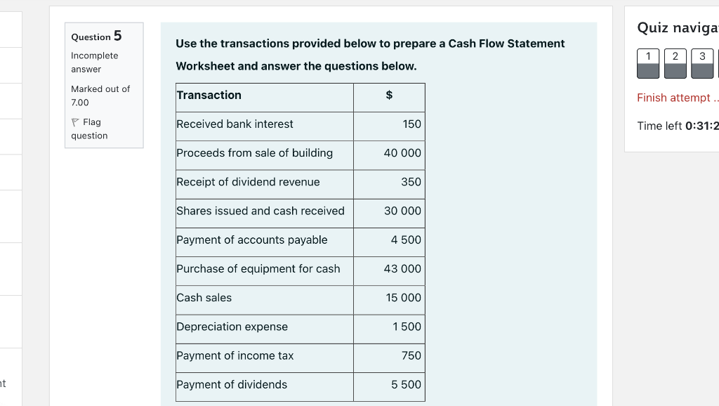 Solved Quiz naviga Use the transactions provided below to | Chegg.com