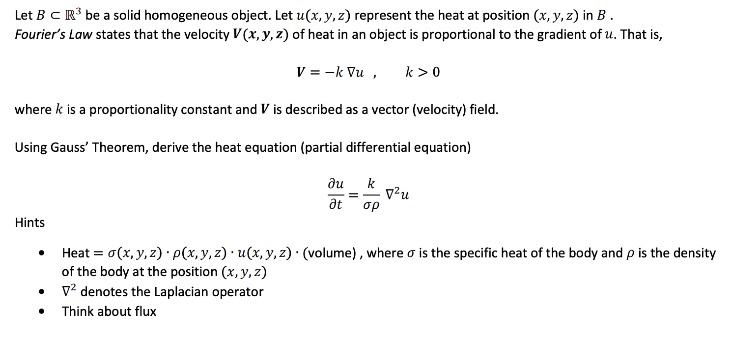 Solved Let B C R3 Be A Solid Homogeneous Object Let U X Chegg Com