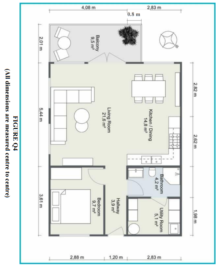 Solved Figure Q4 depicts the design of a onebedroom studio