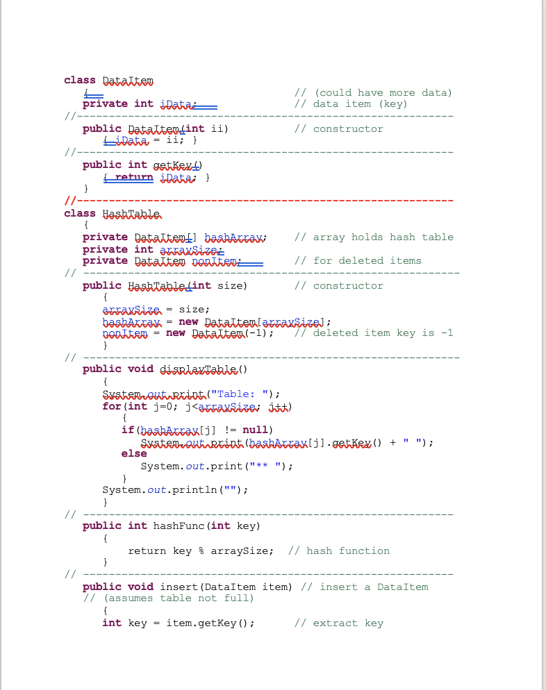 11 data item" (keys class Datatrem (could have more | Chegg.com