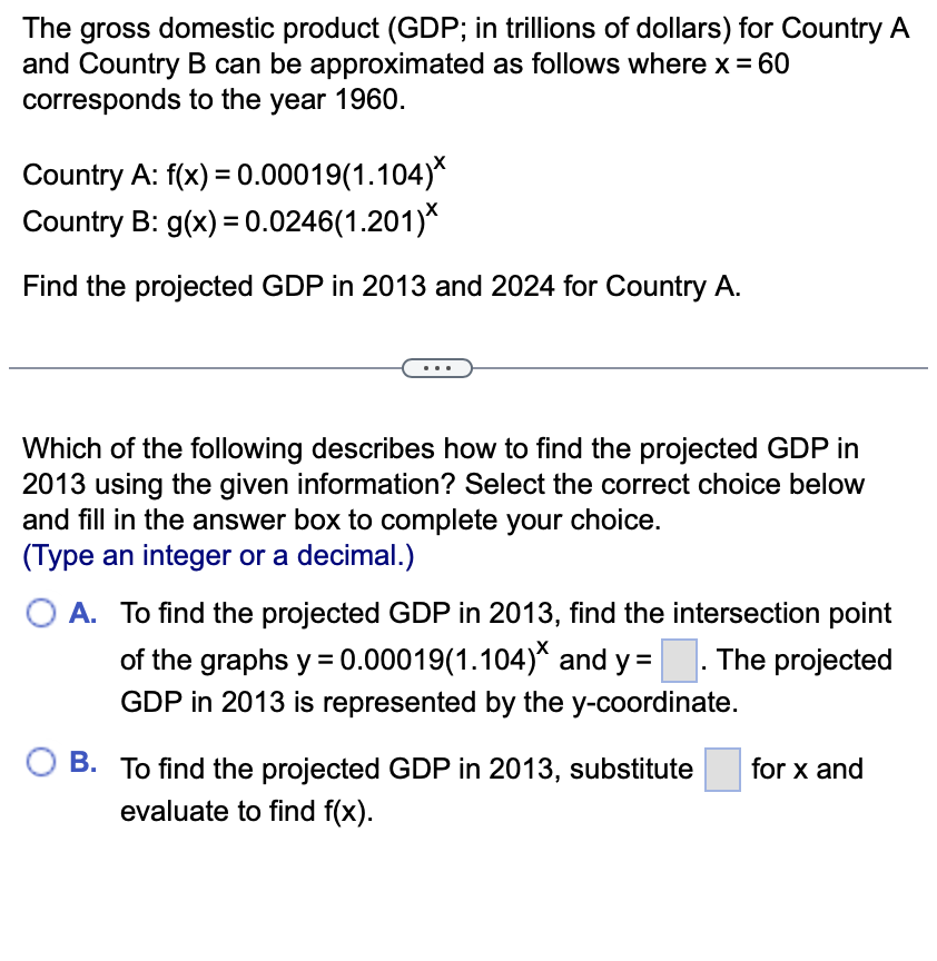 Solved The gross domestic product (GDP; in trillions of | Chegg.com