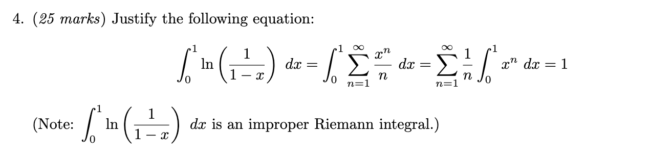 Solved 4. (25 marks) Justify the following equation: | Chegg.com