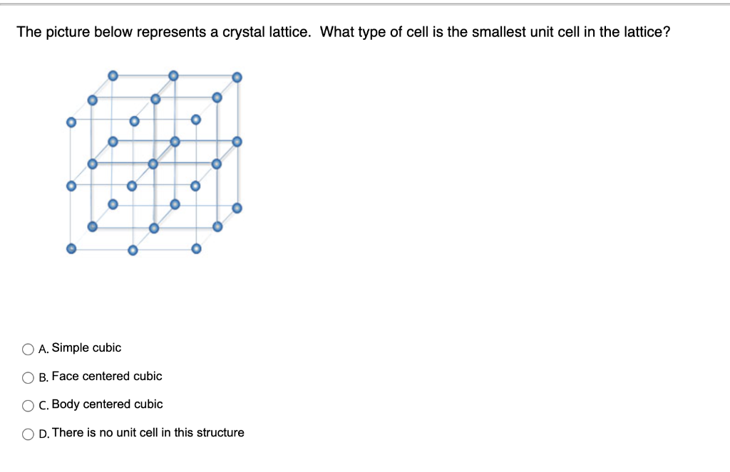 Solved The picture below represents a crystal lattice. What | Chegg.com