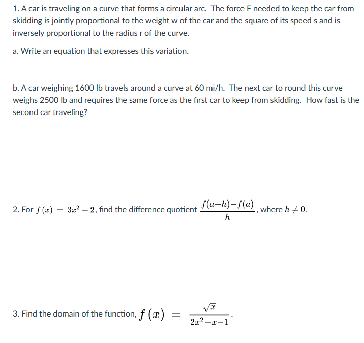 Solved 1 A Car Is Traveling On A Curve That Forms A Circ Chegg Com