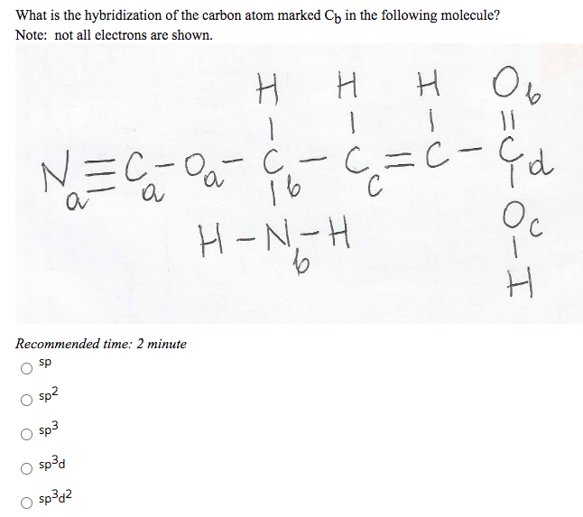 Solved What Is The Hybridization Of The Carbon Atom Marke Chegg Com
