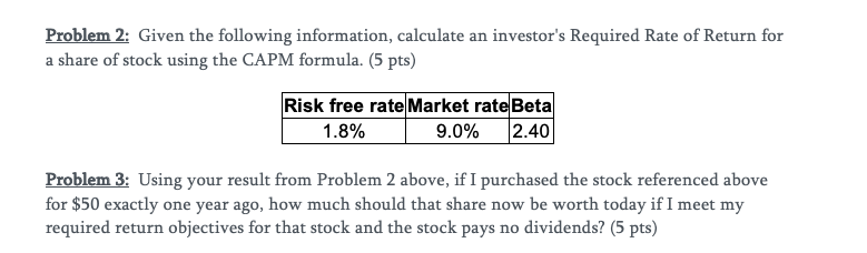 Solved Problem 2: Given the following information, calculate | Chegg.com