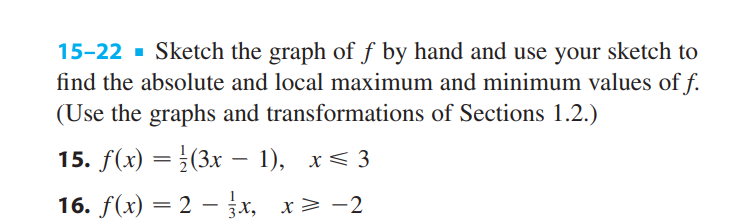 Solved 15-22 - Sketch the graph of f by hand and use your | Chegg.com