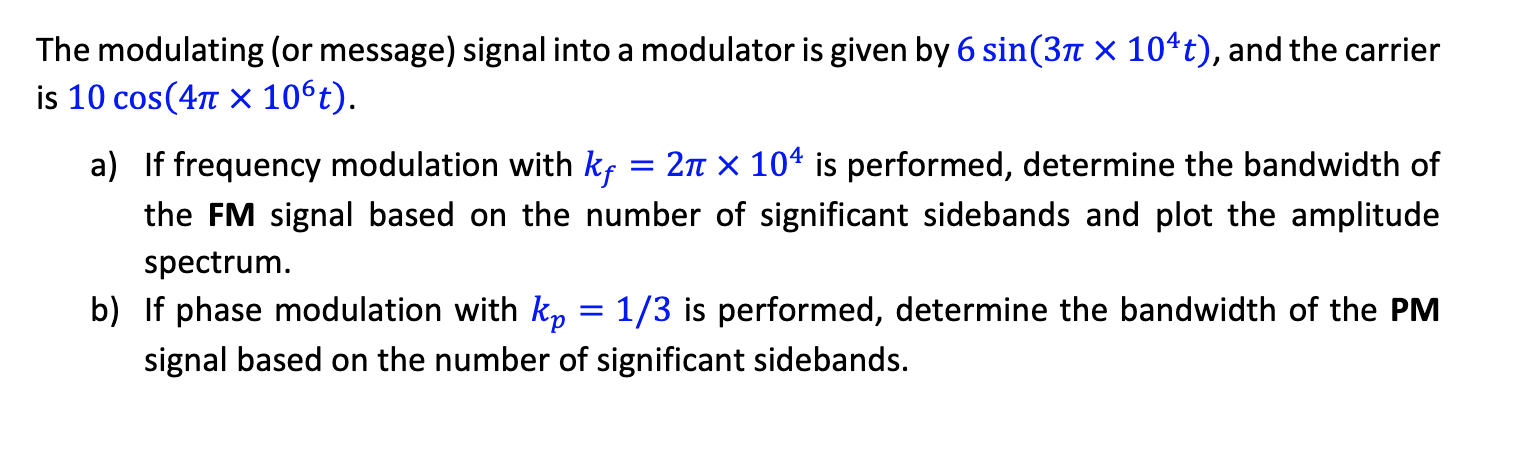 Solved The modulating (or message) signal into a modulator | Chegg.com