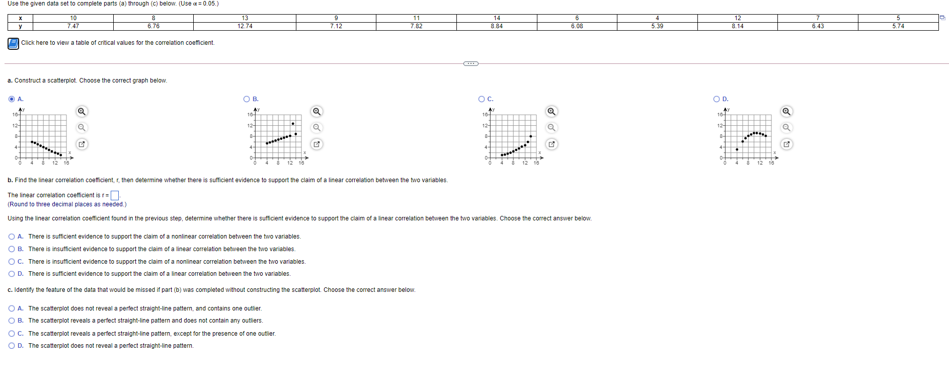 Solved Use the given data set to complete parts (a) through | Chegg.com
