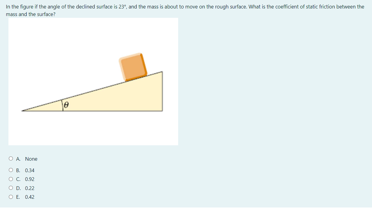 Solved In the figure if the angle of the declined surface is | Chegg.com