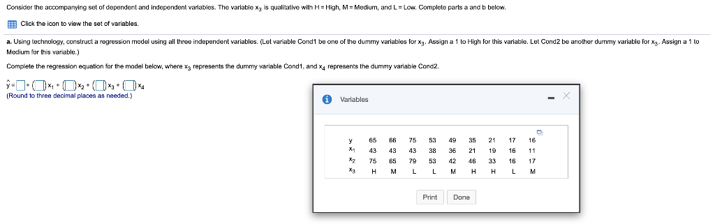 Solved Using technology, construct a regression model using | Chegg.com