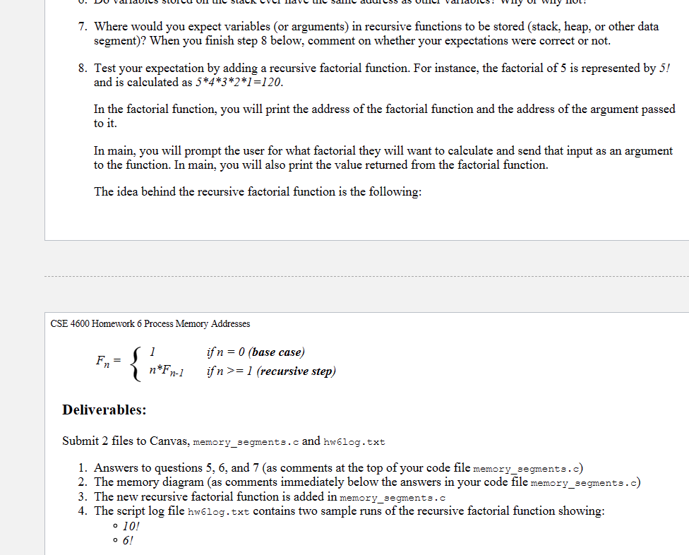 Solved Operating System class Homework 6 Process Logical | Chegg.com