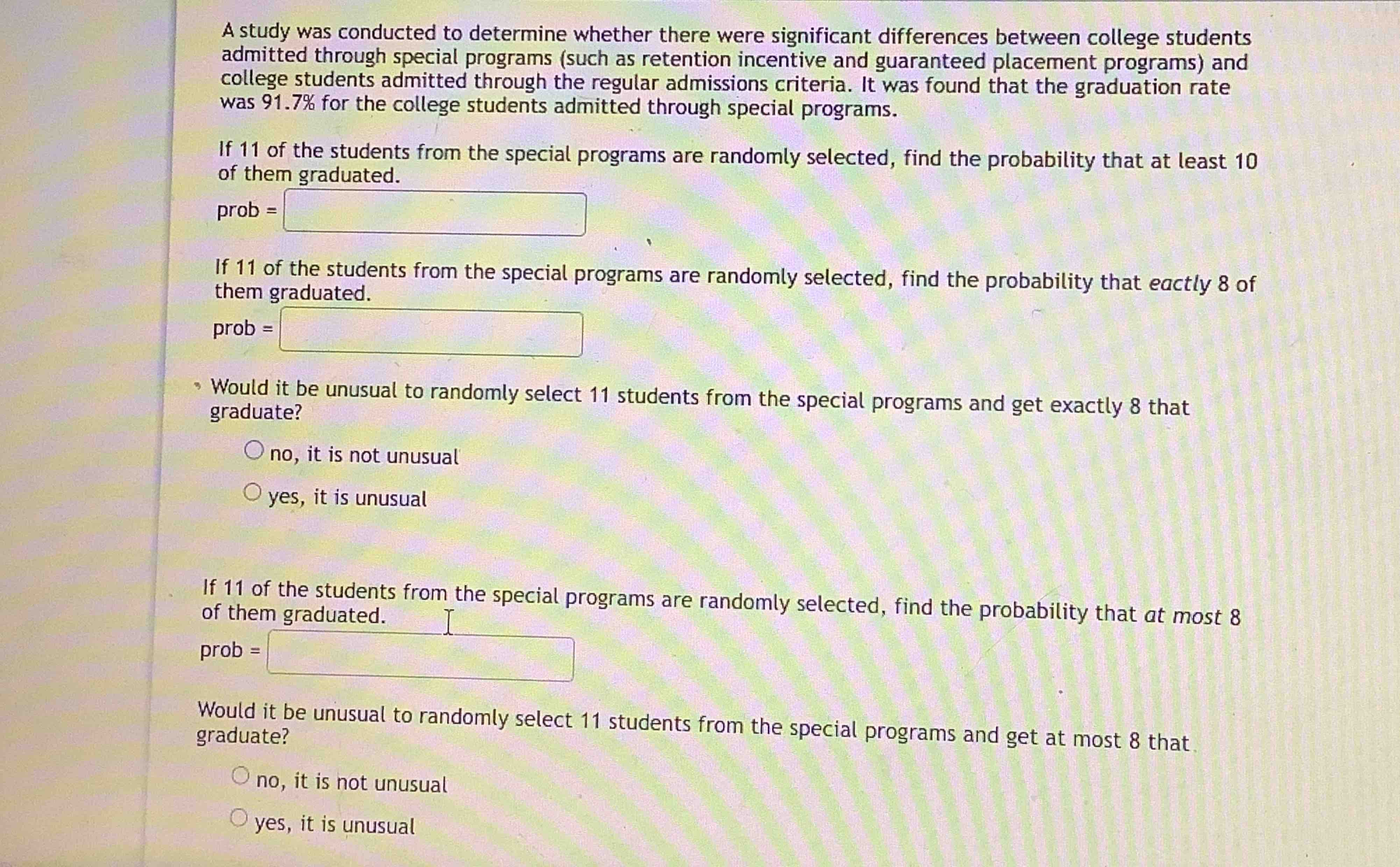 Solved A study was conducted to determine whether there were | Chegg.com