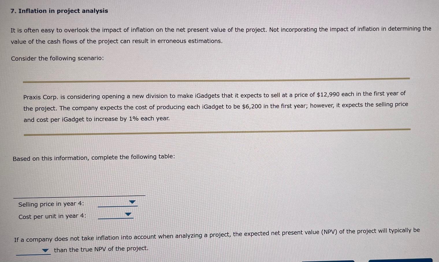 Solved 7. Inflation in project analysis It is often easy to | Chegg.com