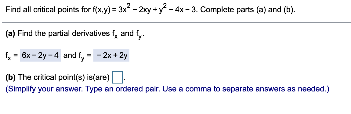 Solved Find All Critical Points | Chegg.com