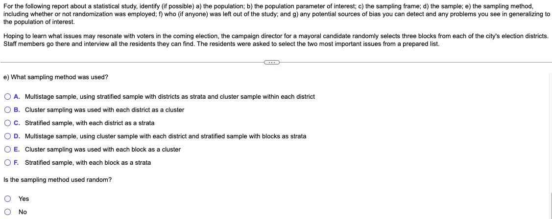 Solved For the following report about a statistical study, | Chegg.com