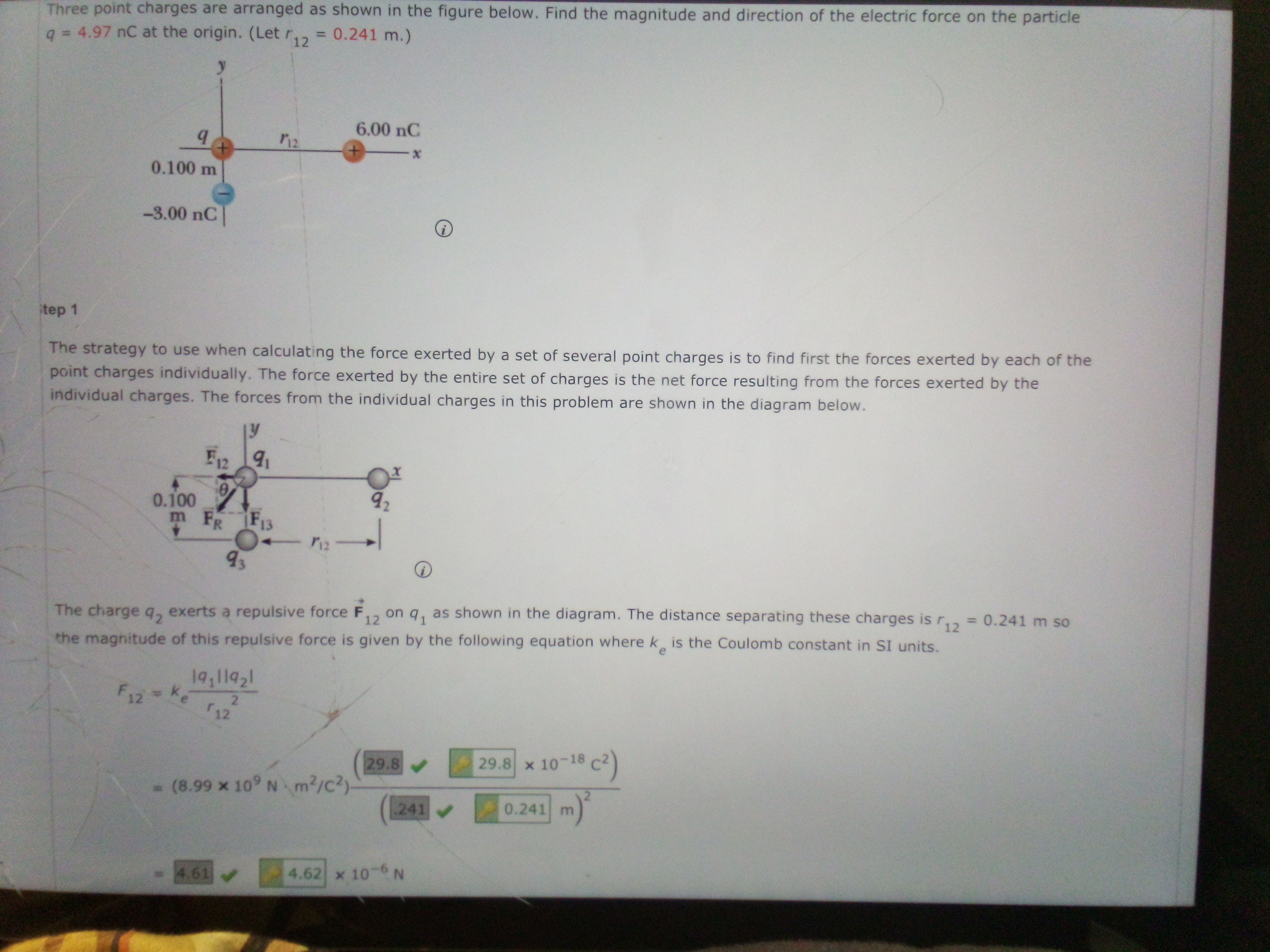 Solved Three point charges are arranged as shown in the | Chegg.com