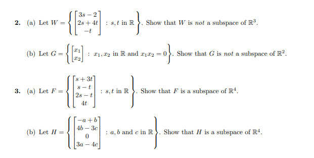 Solved 2 A Let W 3s 21 2s 4t St In R T Show Chegg Com