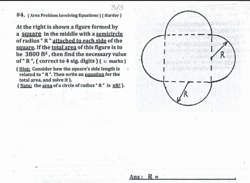 Solved 3/3 #4. (Area Problem Involving Equations) (Harder) | Chegg.com