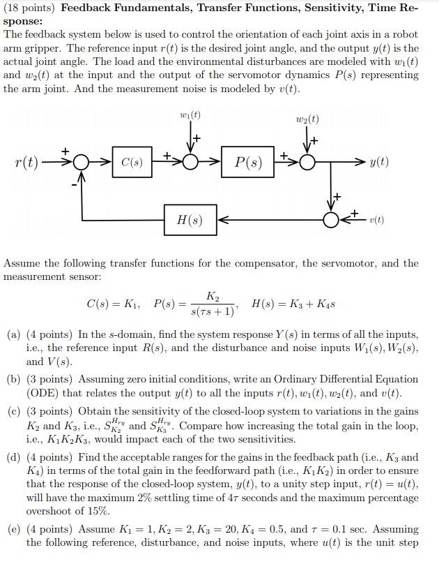 Solved (18 Points) Feedback Fundamentals, Transfer | Chegg.com