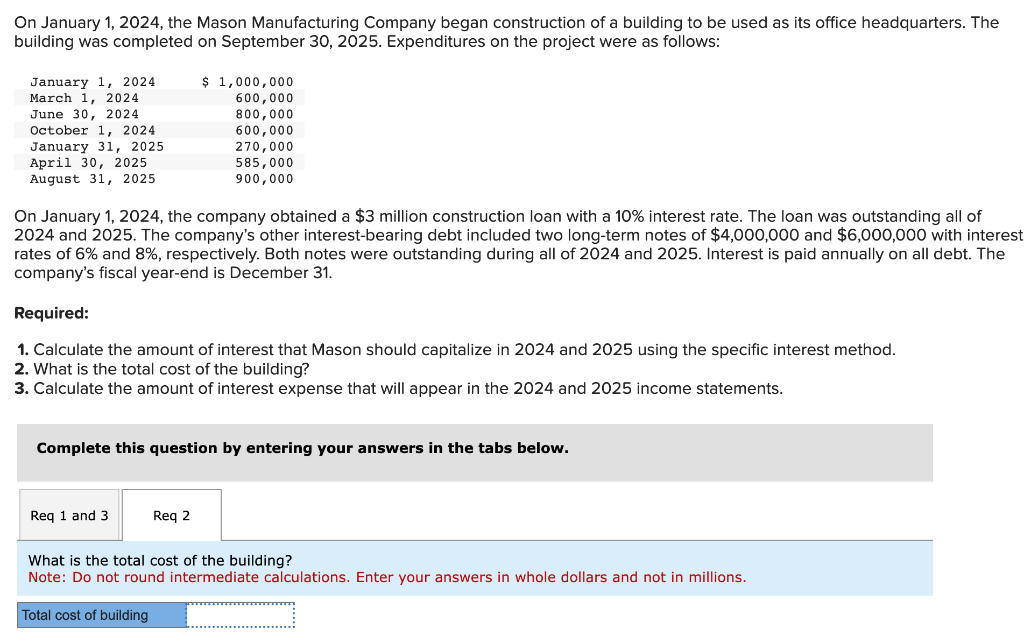 Solved On January 1,2024 , the Mason Manufacturing Company