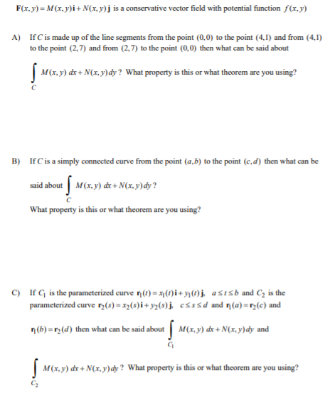 Solved F X Y M X Y I N X Y Is A Conservative Vector Fie Chegg Com