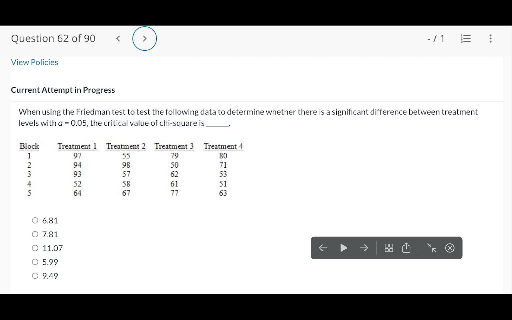 Solved When Using The Friedman Test To Test The Following | Chegg.com