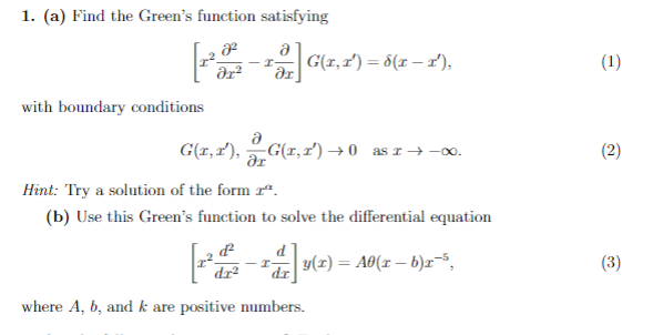 Green's function with boundary conditions. | Chegg.com