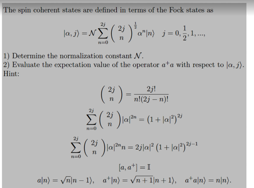Solved The spin coherent states are defined in terms of the | Chegg.com