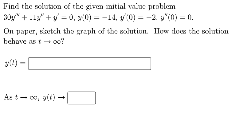 Solved Find the solution of the given initial value problem | Chegg.com