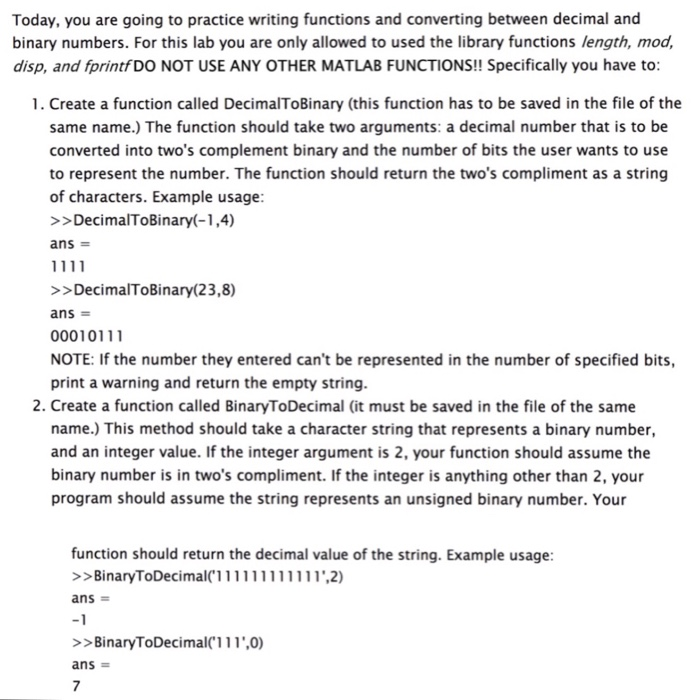 Solved Today, you are going to practice writing functions | Chegg.com